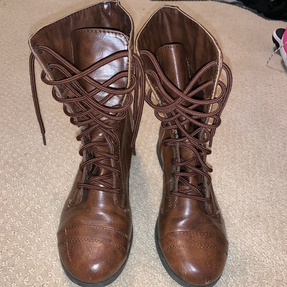 Brash Shoes Brown Combat Boots Poshmark